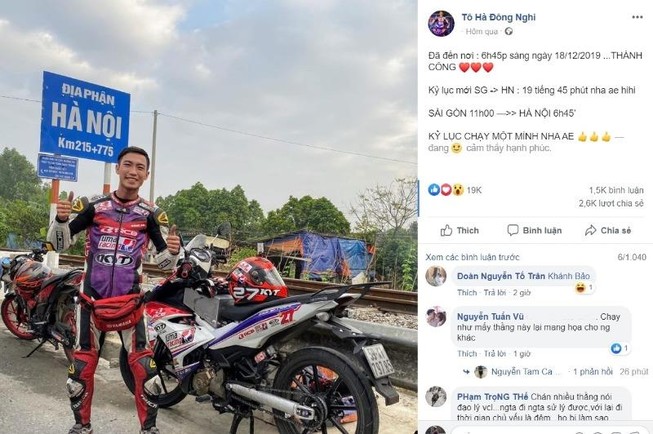 Người khoe chạy xe máy 1.700 km trong 20 giờ bị đề nghị xử lý
