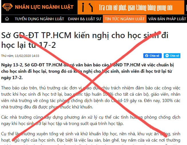 Một trang thông tin điện tử dẫn lại bản tin của một tờ báo. Ảnh: PV