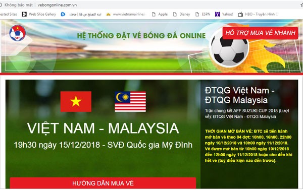 VFF: Đã có 30,2 triệu lượt truy cập mua vé online