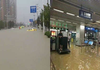 Ảnh: 'Biển nước' nhấn chìm hệ thống tàu điện ngầm Trung Quốc