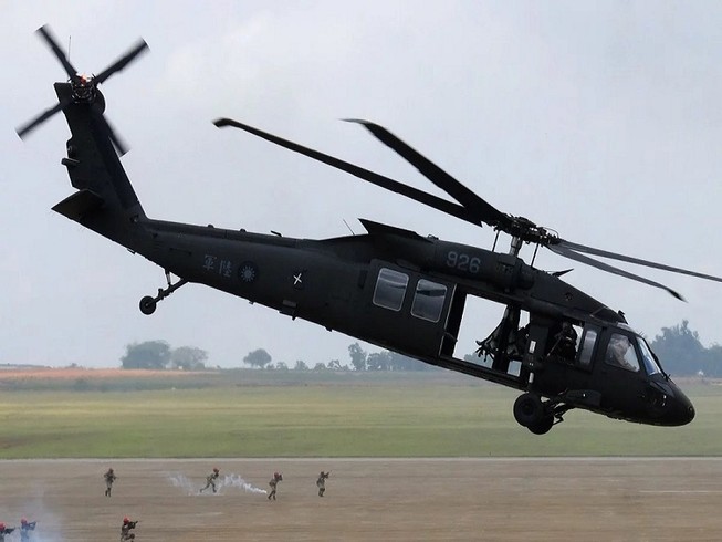Một chiếc máy bay trực thăng UH-60M tham gia tận trận ở Đài Loan. Ảnh: AFP