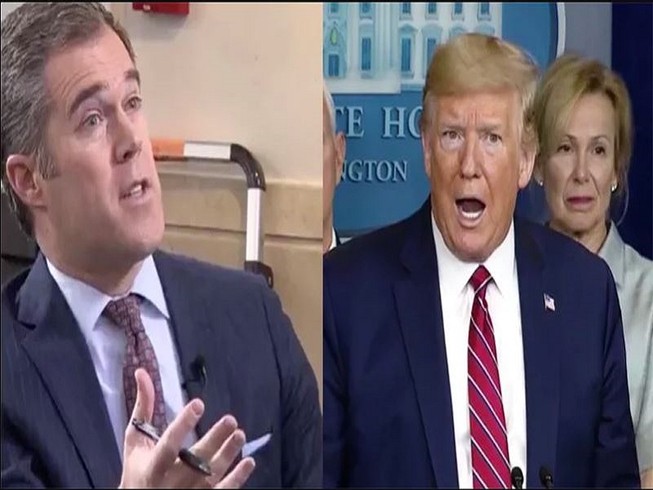 Tổng thống Mỹ Donald Trump nổi giận vì một câu hỏi của phóng viên Nhà Trắng Peter Alexander. Ảnh: NBC NEWS
