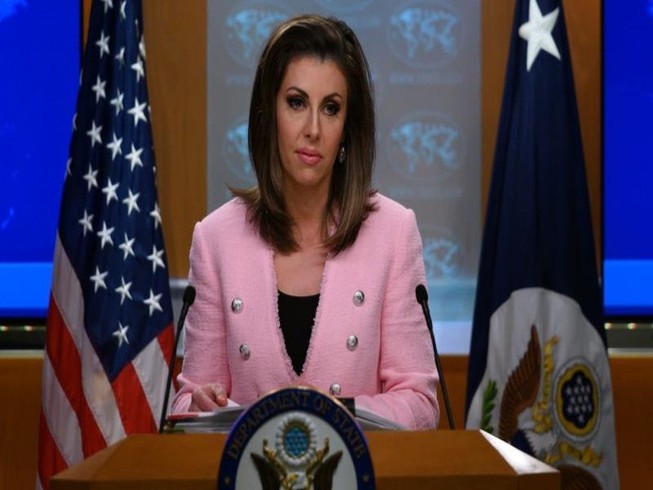 Người phát ngôn Bộ Ngoại giao Mỹ Morgan Ortagus. Ảnh: AFP