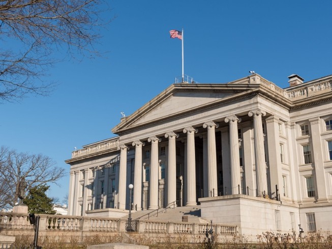 Trụ sở Bộ Tài chính Mỹ ở thủ đô Washington DC, Mỹ (Ảnh chụp vào tháng 11-2018). Ảnh: REUTERS