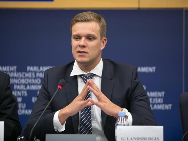 Ngoại trưởng Lithuania Gabrielius Landsbergis. Ảnh: CNA