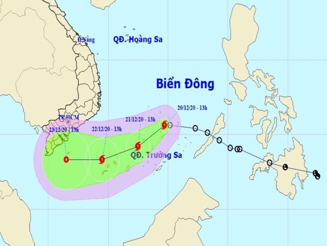 Áp thấp nhiệt đới mạnh lên thành bão số 14 trên Biển Đông
