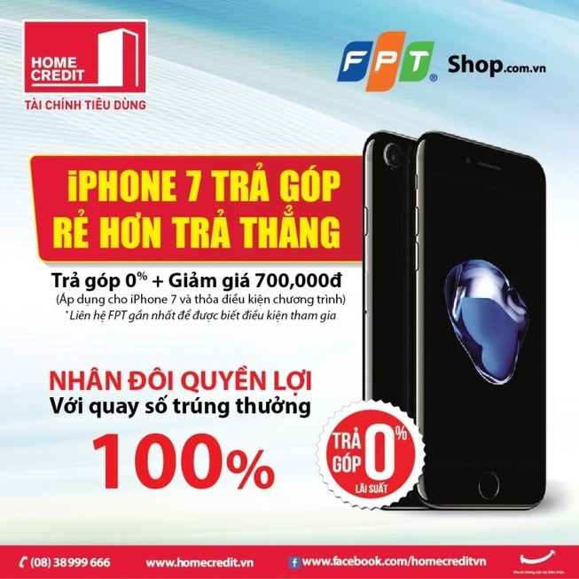 Mua trả góp iPhone 7 rẻ hơn trả thẳng