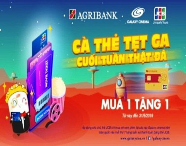 Mua 1 tặng 1 với thẻ Agribank JCB tại Galaxy Cinema