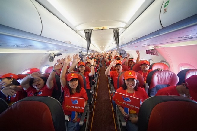 Máy bay VietJet bắt đầu hành trình 'Tôi yêu Tổ quốc tôi'
