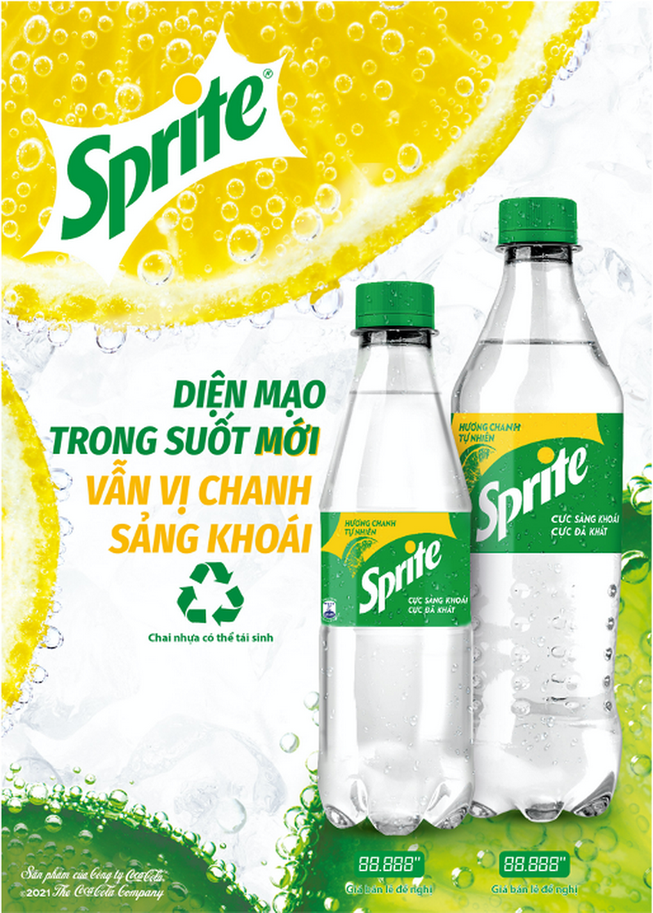 Nước ngọt Sprite thay thế vỏ chai nhựa thân thiện môi trường