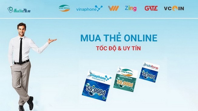 Mua thẻ điện thoại, thẻ game nhanh chóng tại muathe24h.vn