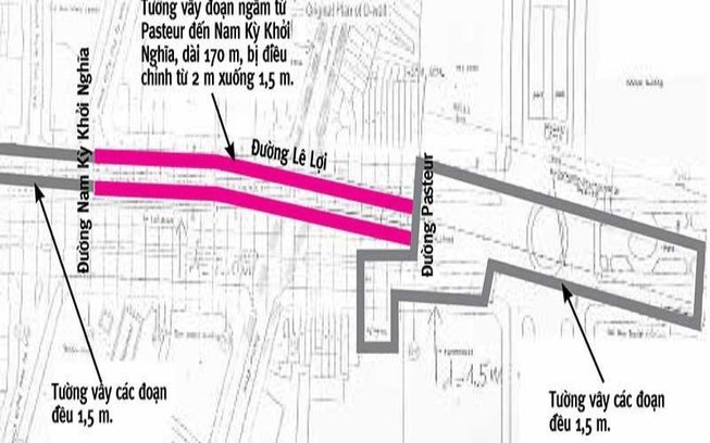Thông tin mới về việc tường vây metro 1 bị thay đổi thiết kế