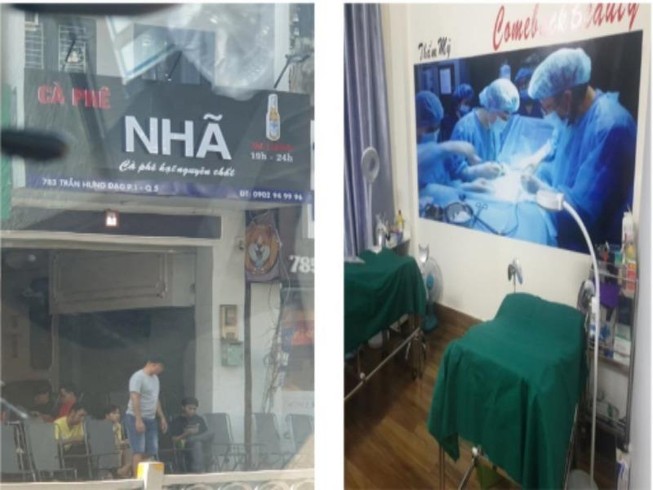 Phát hiện cơ sở thẩm mỹ vùng kín 'trốn' trong quán cà phê