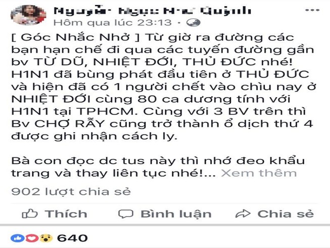 Tin đồn dịch cúm A/H1N1 khiến dân hoang mang, sợ ra đường