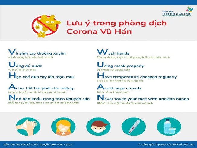 5 chữ cần nhớ, dễ hiểu phòng ngừa virus Corona