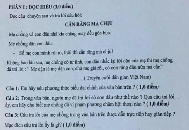 Giáo viên ra đề văn có nội dung ‘nhạy cảm’