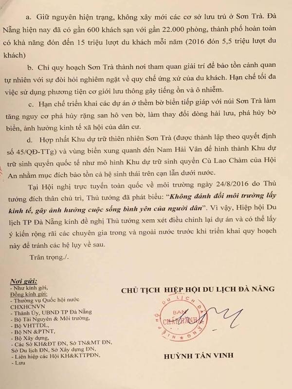 Gửi tâm thư tới Thủ tướng về số phận của Sơn Trà