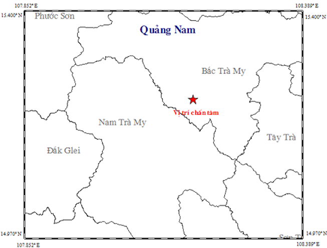 Trong 1 giờ, Quảng Nam xảy ra liên tiếp 4 trận động đất