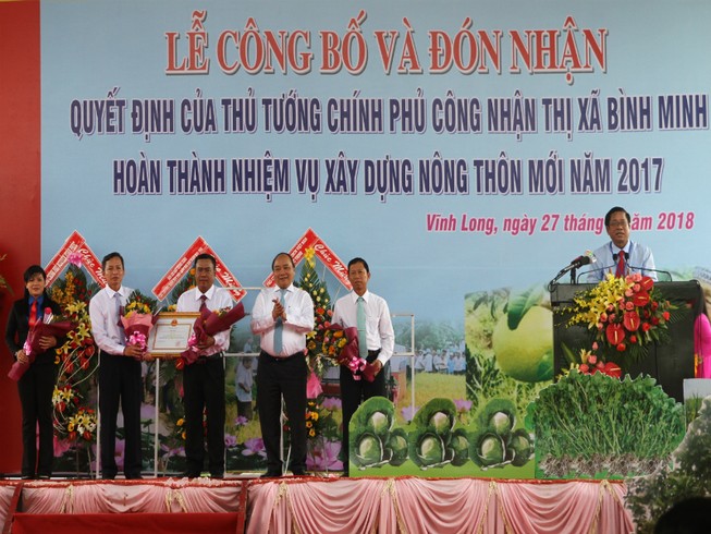 Thị xã đầu tiên Vĩnh Long được công nhận nông thôn mới
