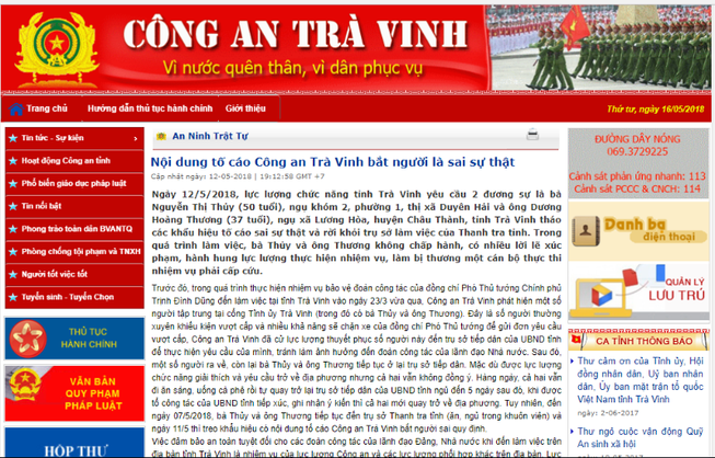 Công an Trà Vinh thông tin việc bị tố bắt người sai quy định