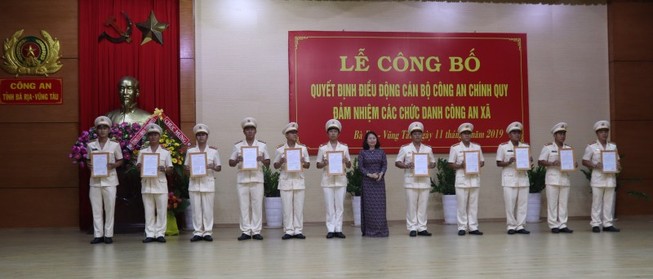 Bà Rịa-Vũng Tàu điều động 47 công an chính quy về cấp xã