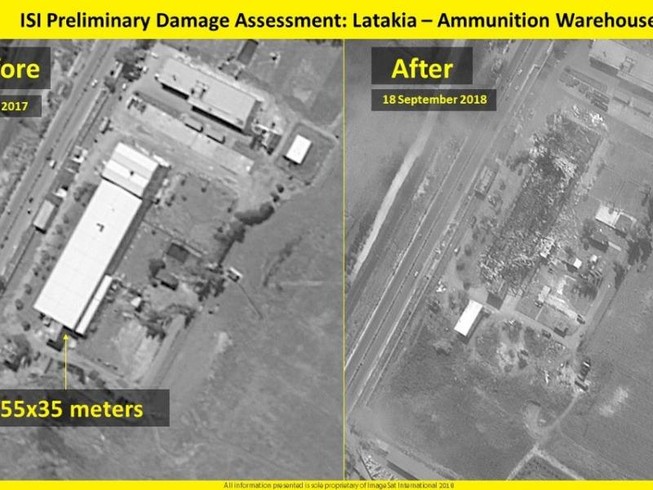 Israel công bố ảnh san phẳng kho vũ khí Syria