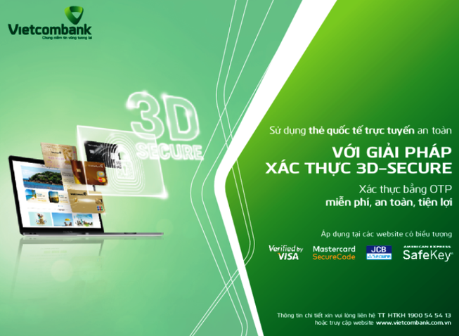 Vietcombank tăng cường bảo mật cho thanh toán trực tuyến
