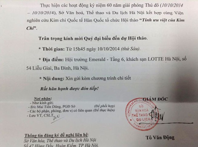 Kỷ niệm ngày giải phóng thủ đô bằng hội thảo về... kim chi