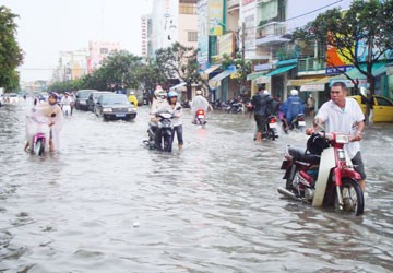 Cần Thơ: Mưa, triều cường là ngập