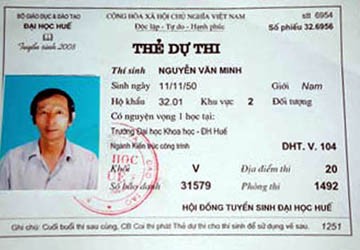 Thí sinh 60 tuổi muốn thành sinh viên đại học