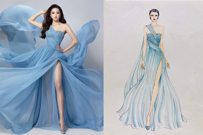 Chiếc đầm Lương Thùy Linh sẽ mặc trong phần thi Top Model