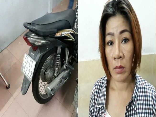 Nữ đạo chích 'chôm' xe máy kẻ say ở vỉa hè
