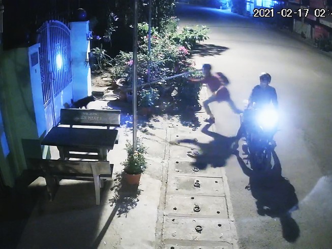 Thản nhiên dùng chĩa chích điện bắt chó ở Củ Chi