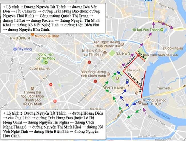 Cấm nhiều tuyến đường ở TP.HCM để tổ chức giải marathon