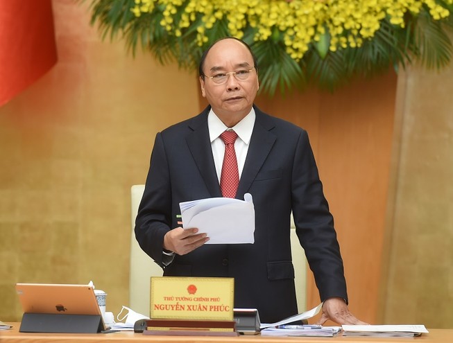 Thủ tướng Nguyễn Xuân Phúc phát biểu tại cuộc họp. Ảnh: VGP