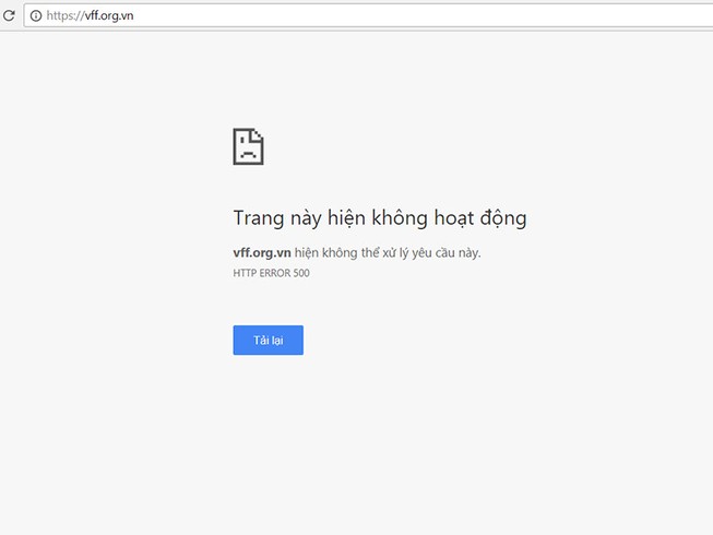 Website VFF bị sập trước trận chung kết của U-23 VN