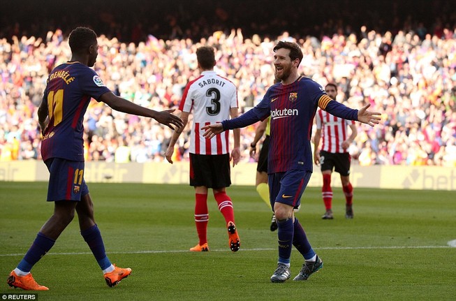 Messi lại tỏa sáng, Barcelona băng băng về đích