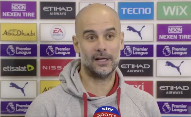 Pep Guardiola trả lời phỏng vấn Sky Sports. ẢNH: SKY SPORTS