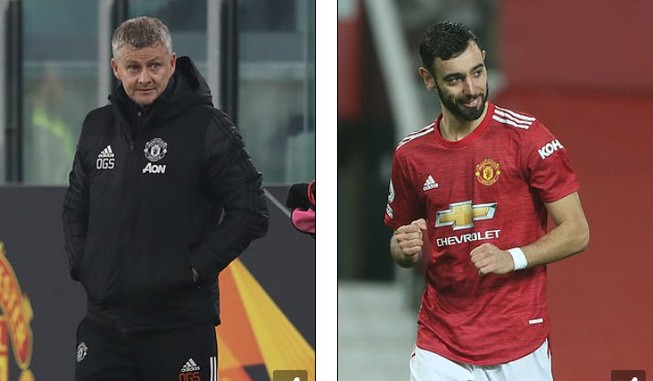 Solskjaer không muốn MU phụ thuộc vào khả năng ghi bàn của Bruno Fernandes. ẢNH: GETTY