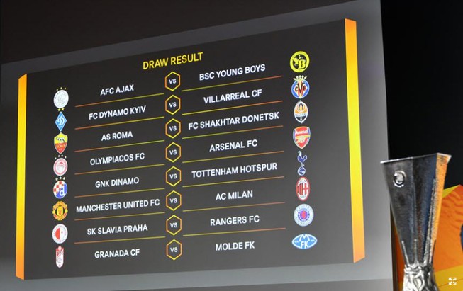 Kết quả bốc thăm vòng 1/8 Europa League. ẢNH: UEFA