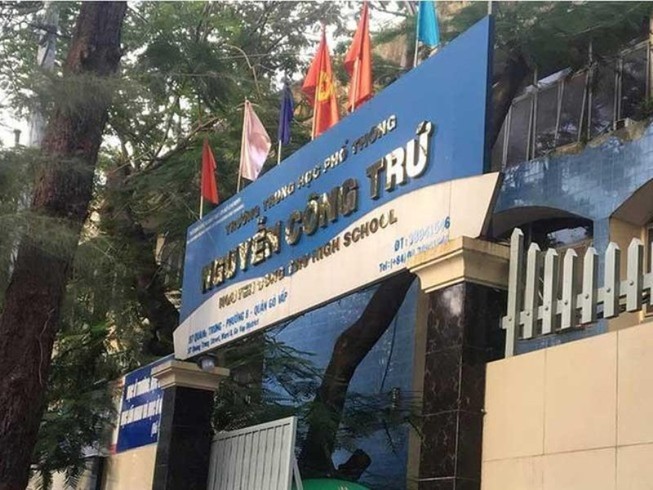 Trường THPT Nguyễn Công Trứ (quận Gò Vấp, TP.HCM), nơi xảy ra sự việc. Ảnh: A.N