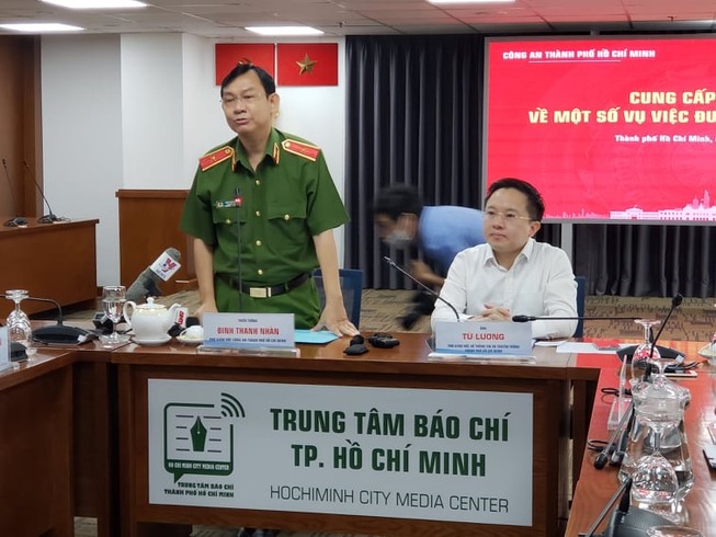 Công an TP.HCM thông tin một số vụ án dư luận quan tâm trên địa bàn. Ảnh: T.SANG