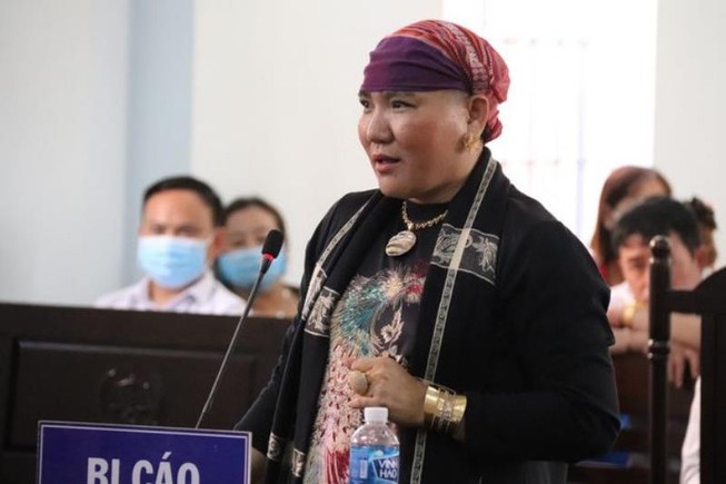 Bị cáo Nữ tại phiên tòa sơ thẩm. Ảnh: BPL