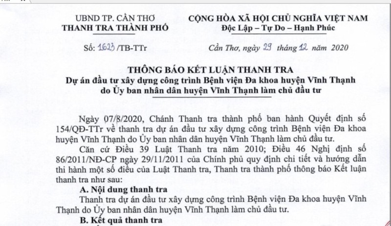 Cần Thơ: Chuyển công an điều tra sai phạm tại 1 bệnh viện  - ảnh 1