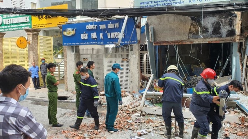 Vụ nổ sập tường ở Phú Nhuận là do rò rỉ khí gas - ảnh 1