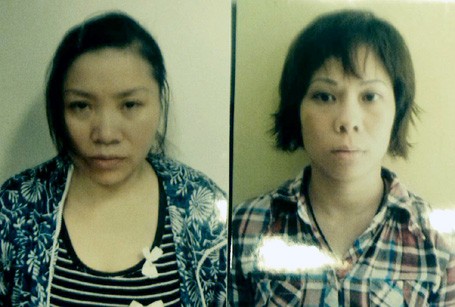 Hai đối tượng Trang và Nguyệt. (Ảnh: Cơ quan điều tra cung cấp)
