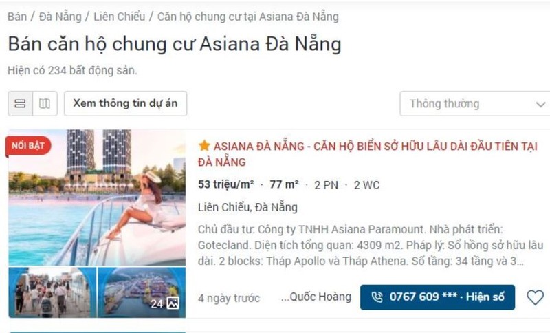 Đà Nẵng cảnh báo việc rao bán căn hộ chưa được phép tại 2 dự án - ảnh 1