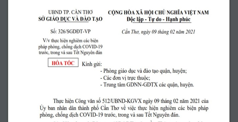 Học sinh ở Cần Thơ học trực tuyến sau tết vì COVID-19 - ảnh 1