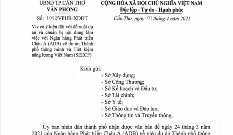 ADB đề xuất làm dự án TP thông minh hơn 1.560 tỉ ở Cần Thơ - ảnh 1