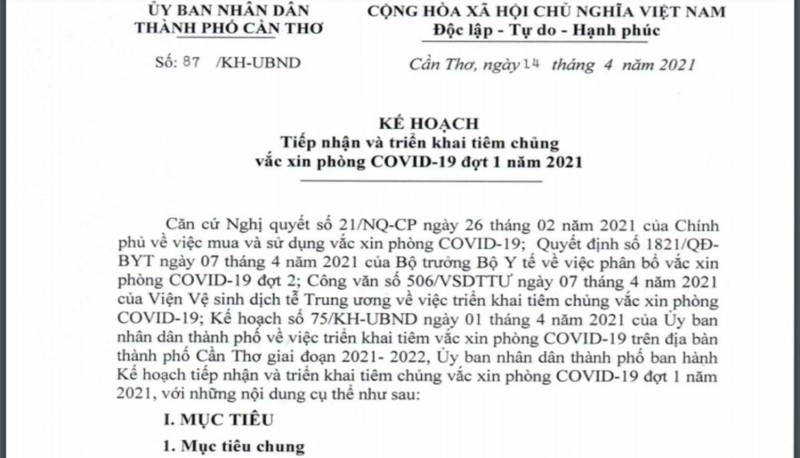 Cần Thơ: Đợt 1 có 6.700 người được tiêm vaccine COVID-19 - ảnh 1